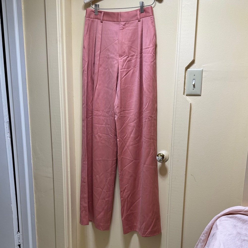 Alice + Olivia Blush Wide Leg Trousers